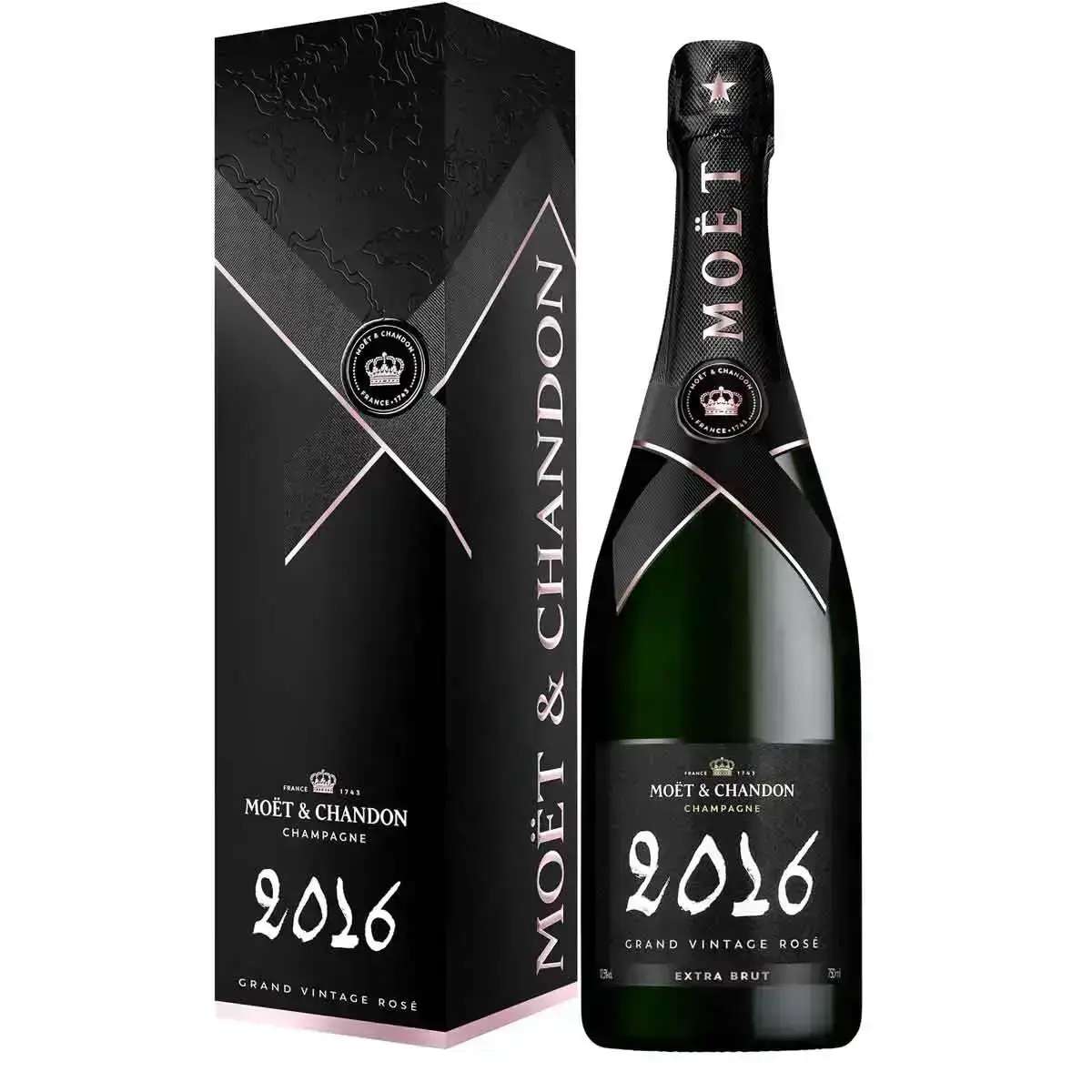 Šampanas Moët & Chandon Grand Vintage Rosé 2016 su dėžute