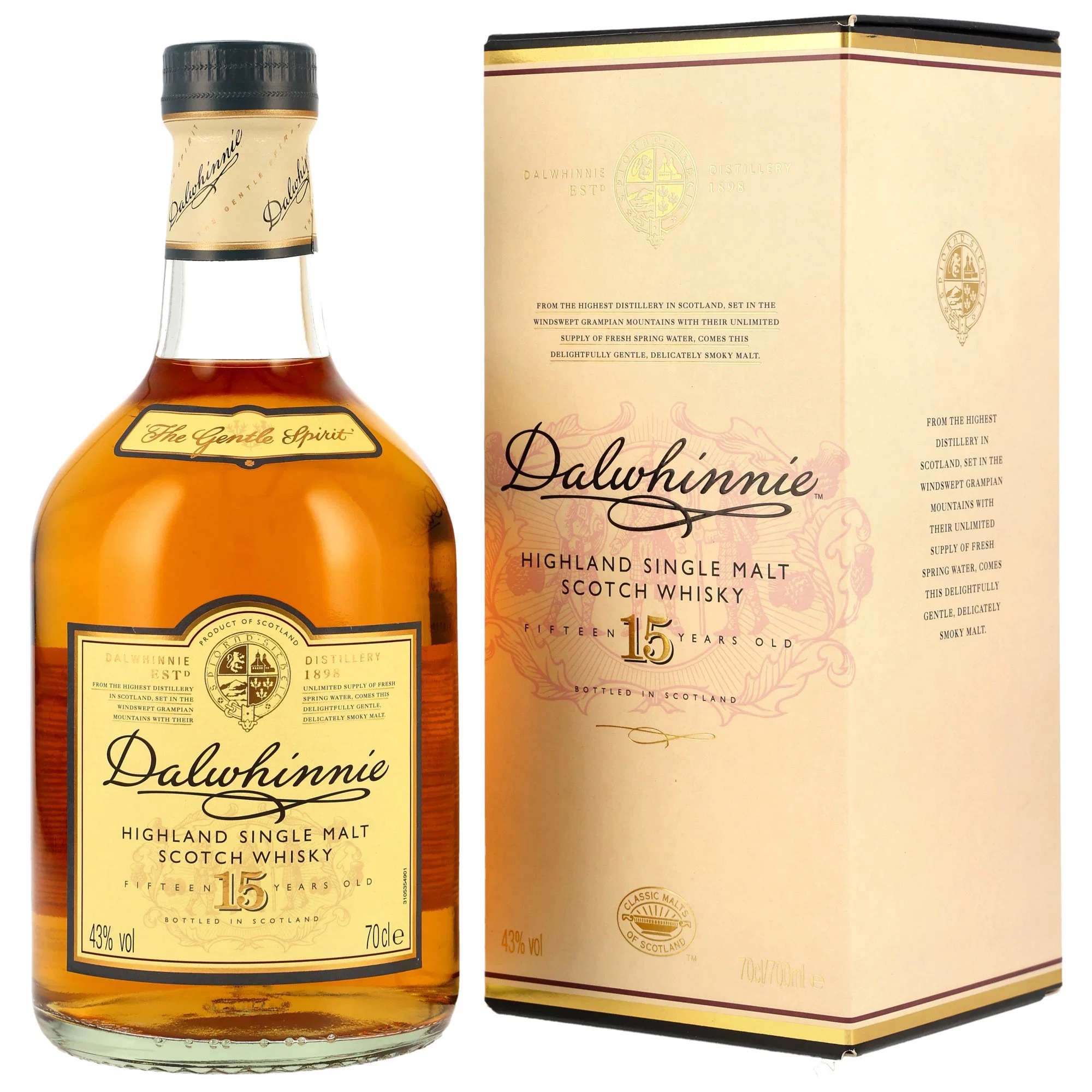 Viskis Dalwhinnie 15 Years Old Highland Single Malt Scotch Whisky
